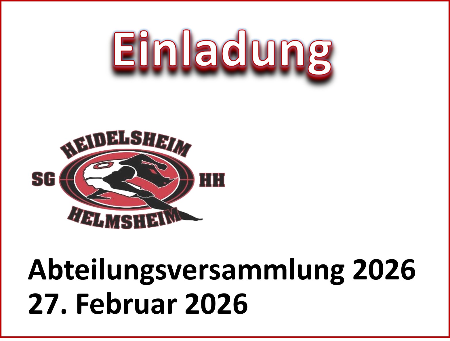 Abteilungsversammlung der SG Heidelsheim/Helmsheim